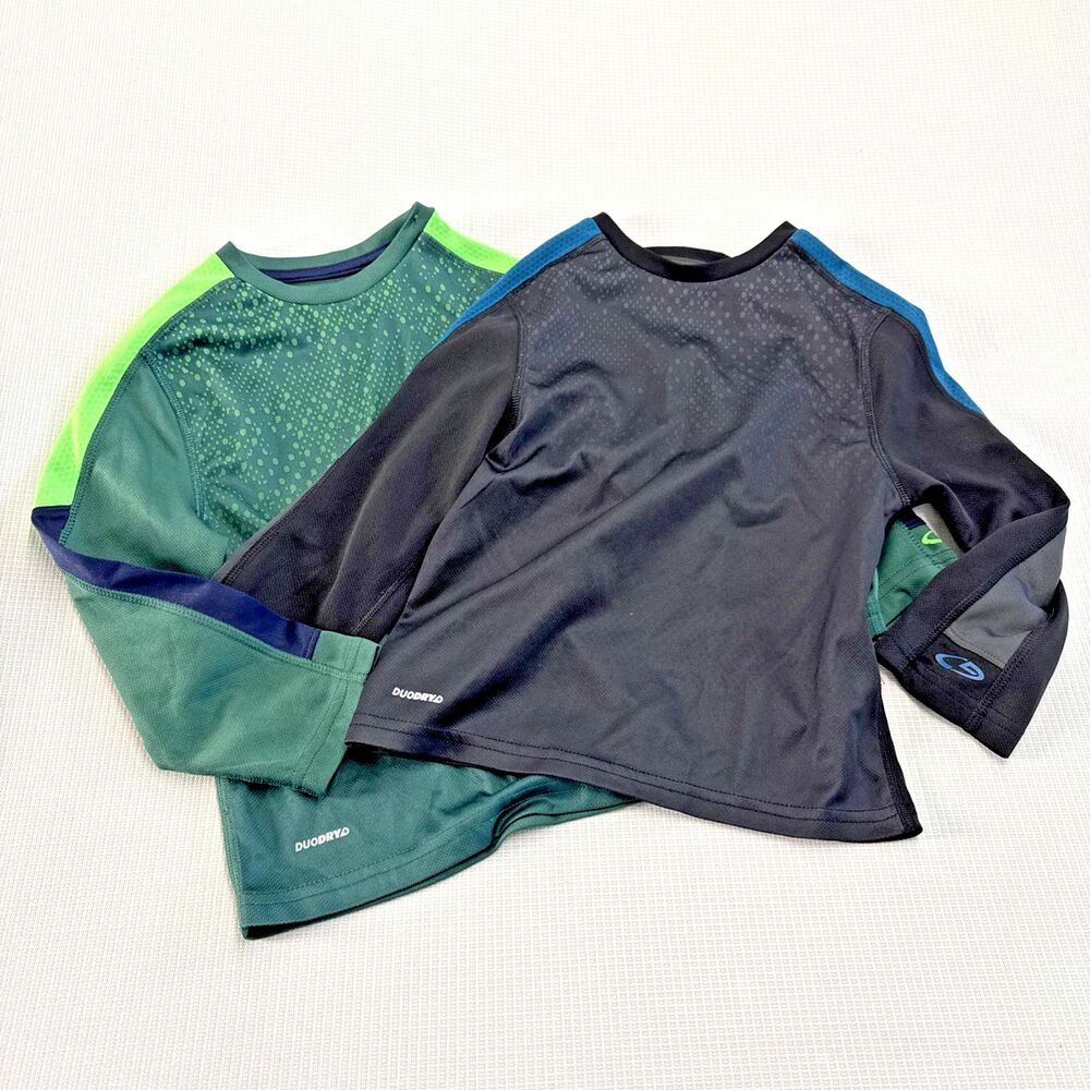 Set of 2 Champion C9 Long Sleeve Graphic DuoDry Sports Shirts - XS (4-5)